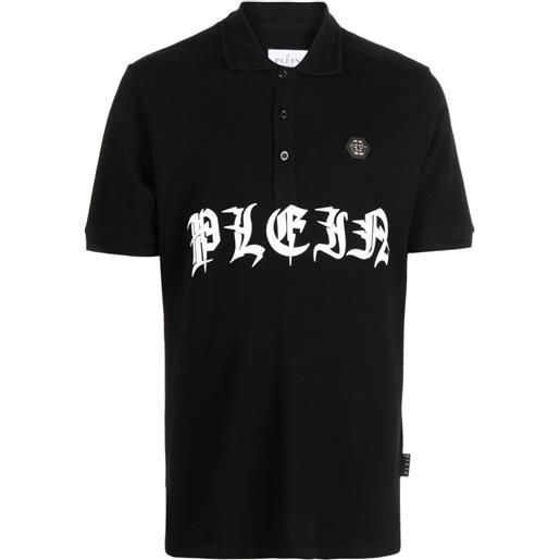 Philipp Plein polo a maniche corte con stampa - nero
