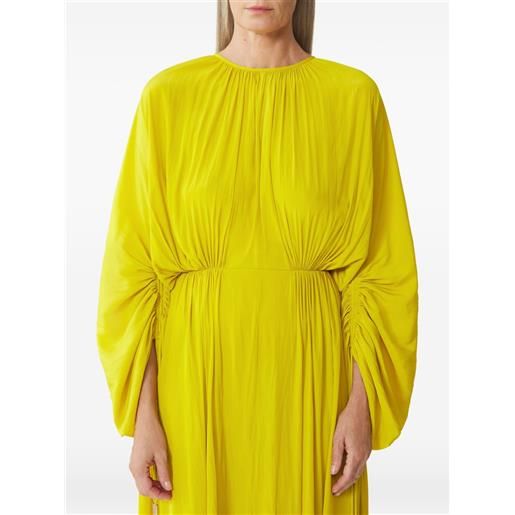 Lanvin abito midi girocollo con dettaglio drappeggiato - giallo
