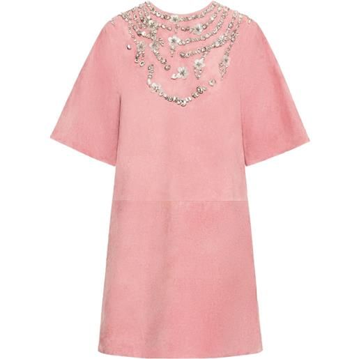 Oscar de la Renta abito corto con decorazione - rosa