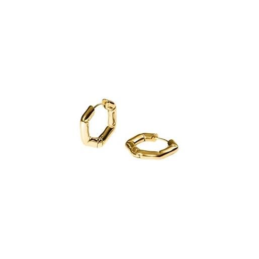 Breil Hexagonia Orecchini Donna Esagonali In Acciaio Lucido – Comodi E Leggeri, 5,2 Cm