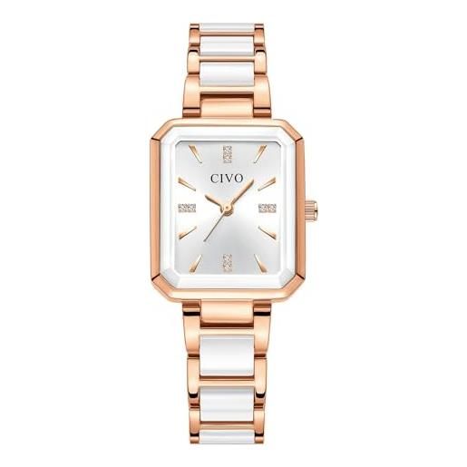 OIDEA Coppia Orologi In Acciaio Inox – Analogico Al Quarzo Con Calendario E Lancette Luminose, Regalo Per Coppie, Bracciale Elegante