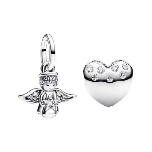 Clever Gioielli Argento Ciondolo Baby Angelo in Tagliabaffi edhgbs 12 mm in Argento 925 Satinato