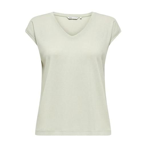 ONLY onlvic s/s solid top noos wvn, t-shirt donna, nero (black black), 42