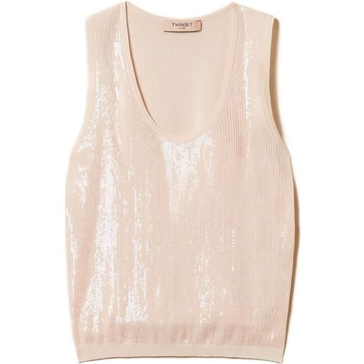 TWINSET top con paillettes - rosa