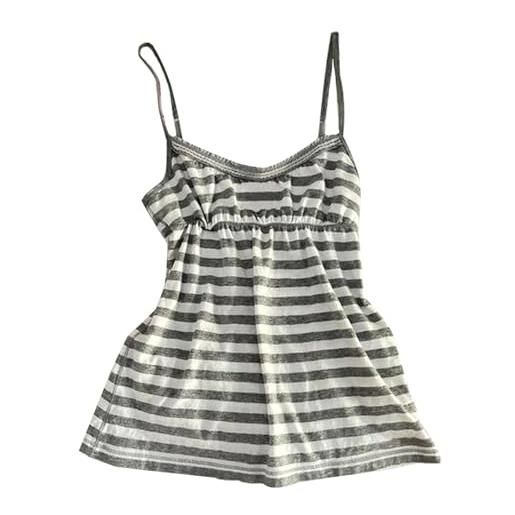 MANGMAO canotta a righe y2k anni 2000 leopard emo grunge mcbling spaghetti strap top teen girls women cheetah cami, grigio a righe, s