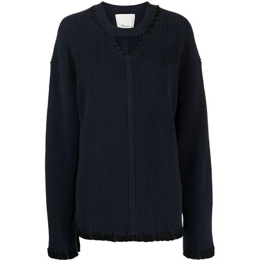 3.1 Phillip Lim maglione con scollo a v - blu