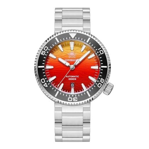 Orologio Automatico Uomo ADDIEDIVE | 39mm Quadrante Ripple | Vetro Zaffiro | Movimento NH35a | Bracciale Acciaio