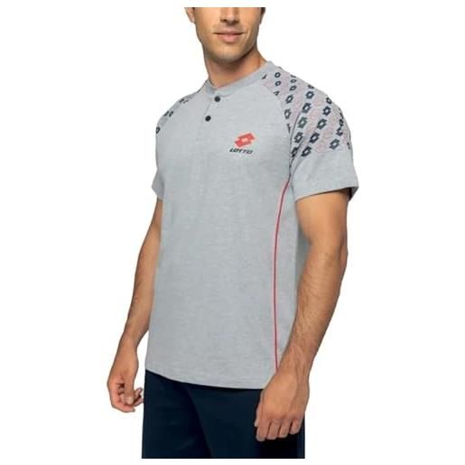 Lotto pigiama uomo corto serafino in cotone art. Lp1189 (it, testo, m, regular, regular, grigio)