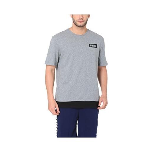 PUMA rebel tee maglietta, uomo, medium gray heather, m