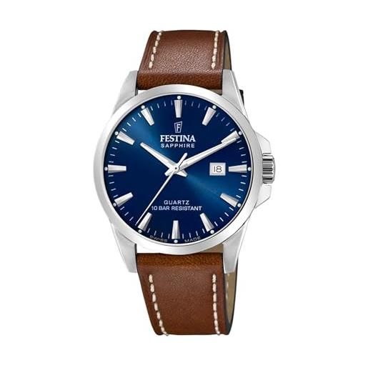 TIME100 Orologio Da Uomo Minimalista In Pelle - Analogico Al Quarzo Con Data, Impermeabile 30M - Eleganza Senza Tempo