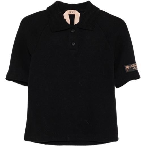 Nº21 polo con bottoni - nero