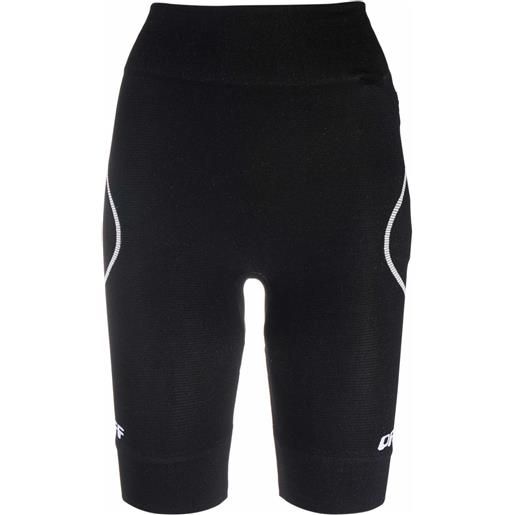Off-White shorts da ciclismo con stampa - nero