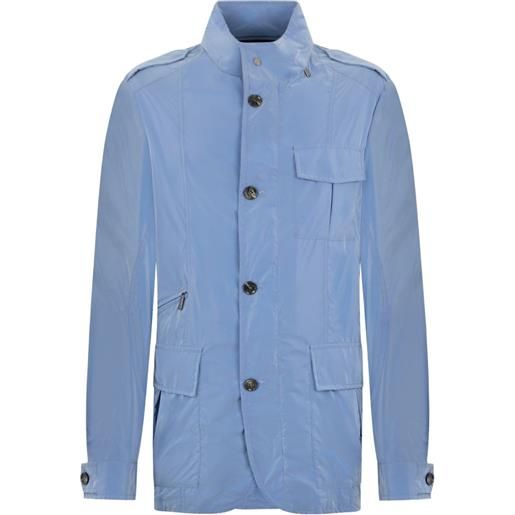 Moorer giacca con bottoni porto - blu