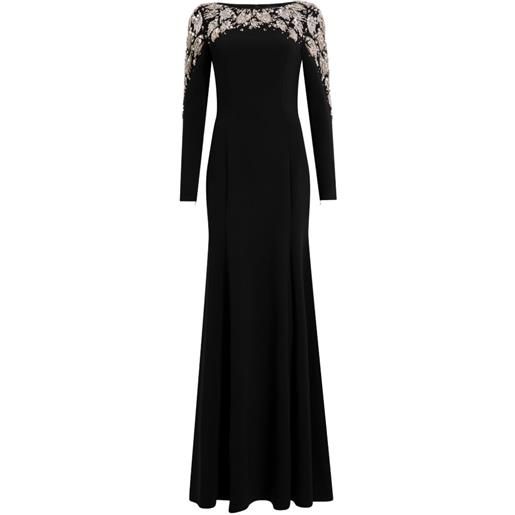 Jenny Packham abito kelly a maniche lunghe con decorazione - nero