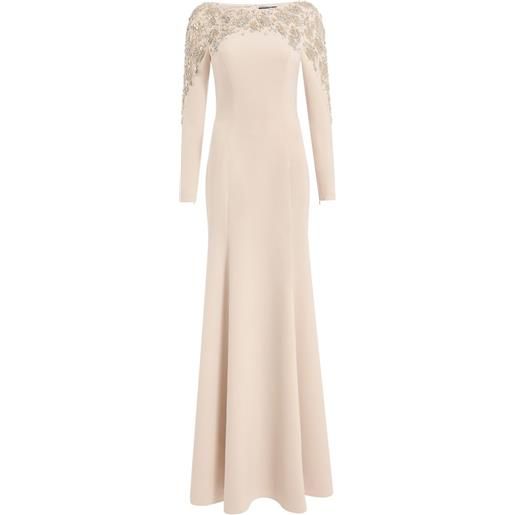 Jenny Packham abito kelly a maniche lunghe con decorazione - toni neutri