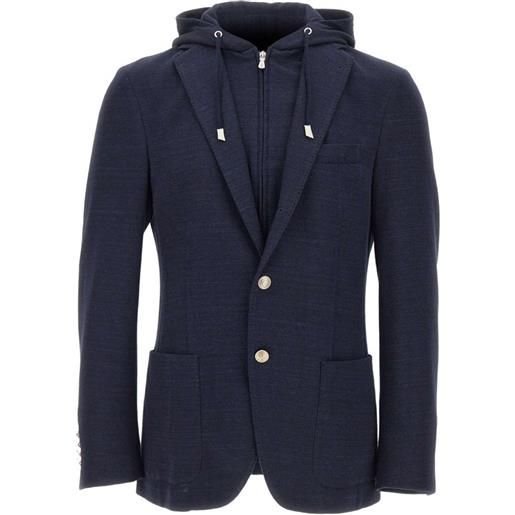 Eleventy blazer con cappuccio - blu