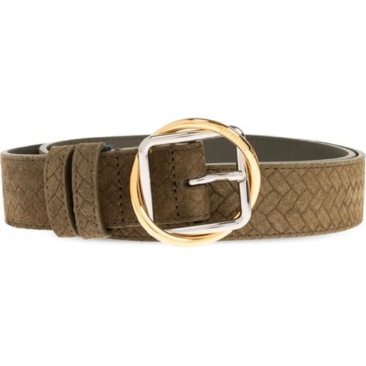 CINTURA UOMO INTRECCIATA IN VERA PELLE MADE IN ITALY TAGLIA L COLORE BLU