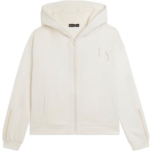 Freddy felpa cappuccio con zip e dettagli ricamati