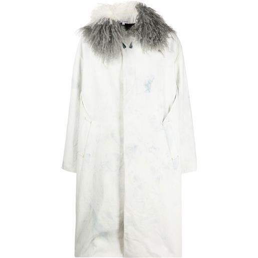 Per Götesson cappotto con collo in shearling - bianco