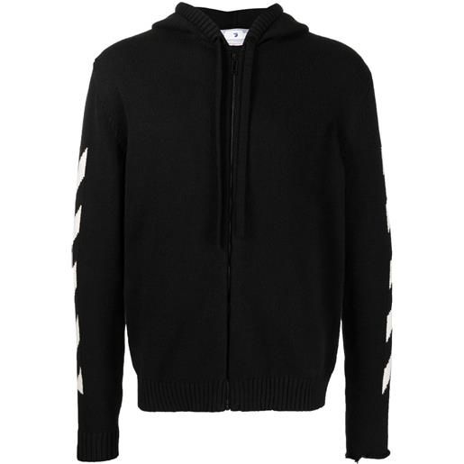 Off-White felpa a righe diagonali - nero