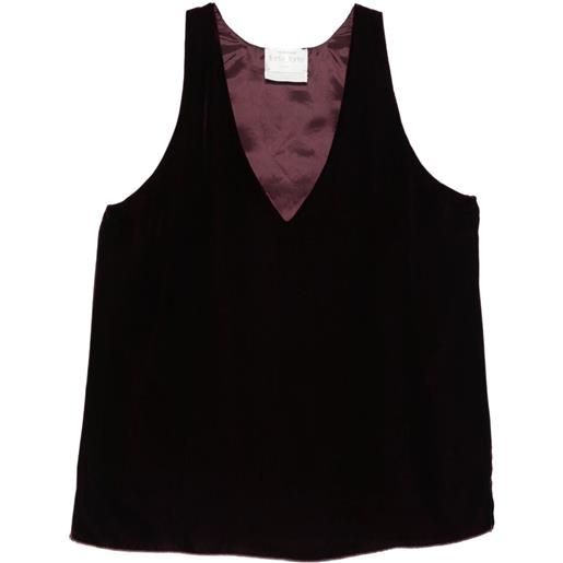 Forte Forte top in velluto con scollo a v - rosso