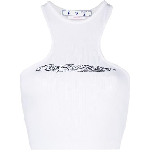 Off-White top bling baseball rowing - bianco