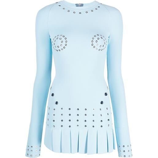 Off-White abito corto con decorazione - blu