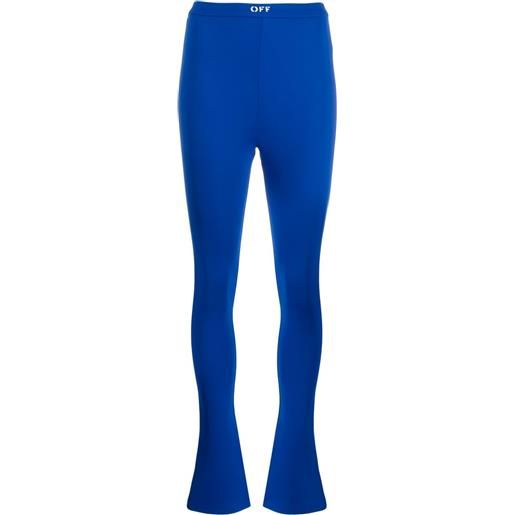Off-White leggings a vita alta con spacco - blu