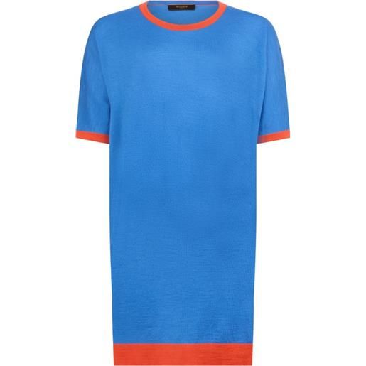 Moorer abito midi modello t-shirt girocollo - blu