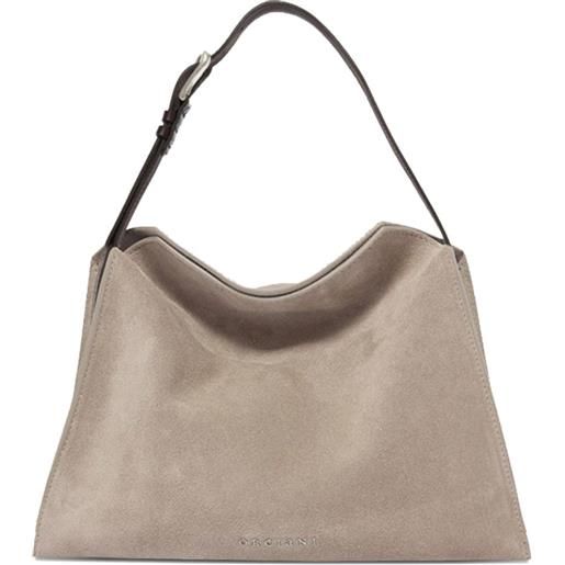 Orciani borsa a spalla trinity peach mini in pelle scamosciata - toni neutri