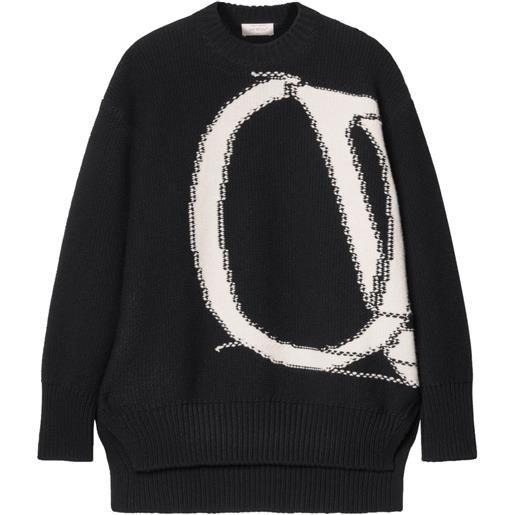 Off-White maglione ow maxi con logo - nero