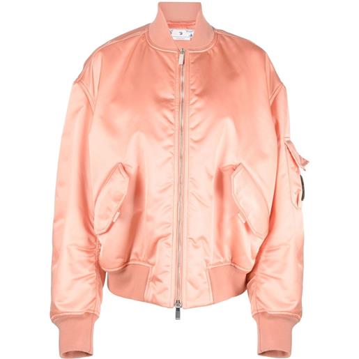 Off-White bomber laundry con logo - arancione