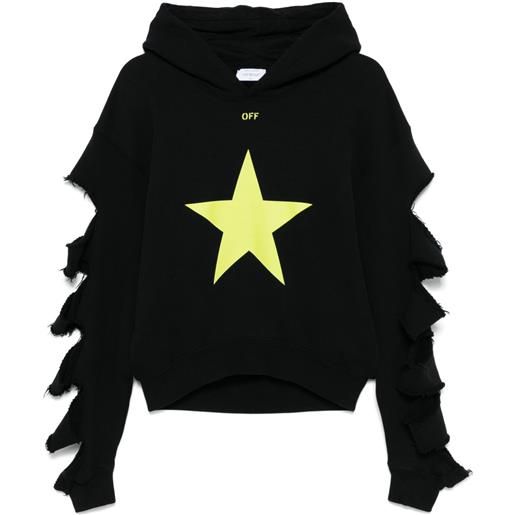 Off-White felpa con cappuccio star undercut - nero