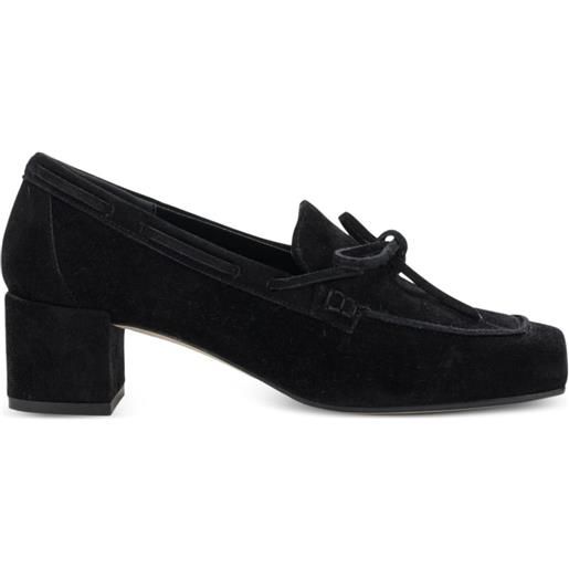 Aeyde mocassini in pelle scamosciata con nodo - nero