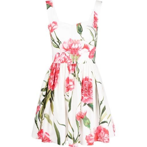 Dolce & Gabbana abito smanicato a fiori - bianco