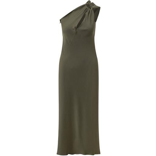 Max Mara abito midi monospalla con nodo - verde