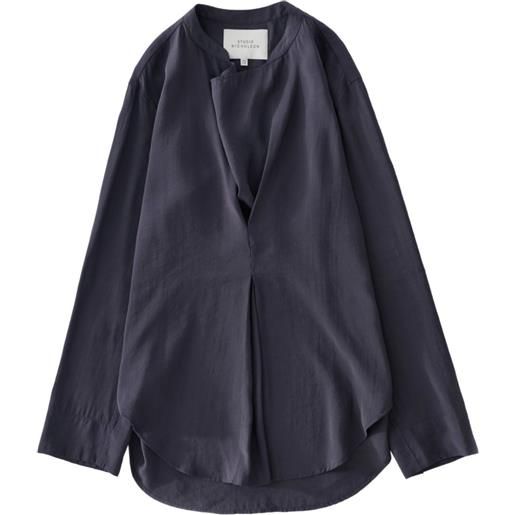 Studio Nicholson top pampa con pieghe - grigio