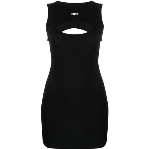 Off-White abito off stamp corto a coste - nero