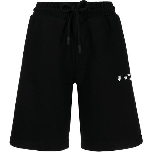 Off-White shorts sportivi con stampa swimming man - nero
