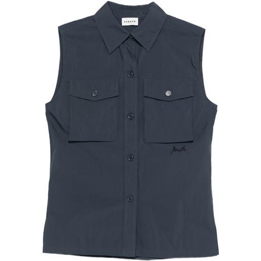 P.A.R.O.S.H. camicia ninja smanicata - blu