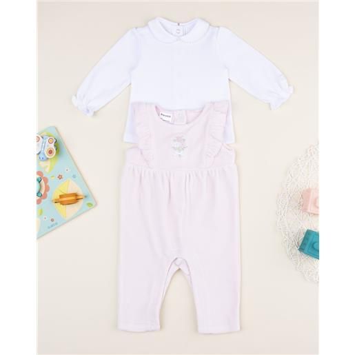 Prénatal completo bimba salopette e maglietta con ricamo