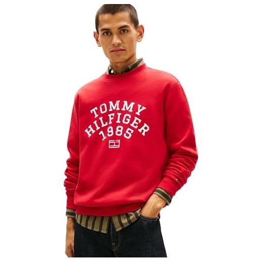 Tommy Hilfiger hilfiger arch felpa mw0mw41426 pullover felpa, rosso, m, rosso (rosso medio), m