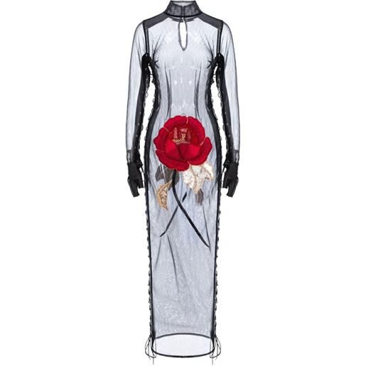 MITILIANE COUTURE abito lungo semi trasparente - bianco