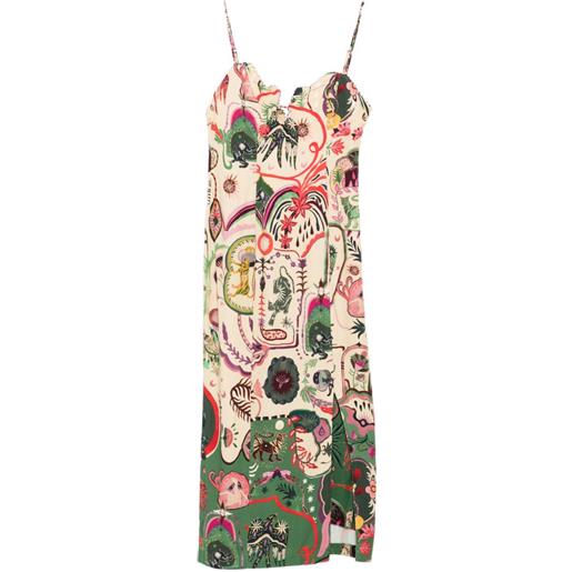 FARM Rio abito midi artsy - toni neutri