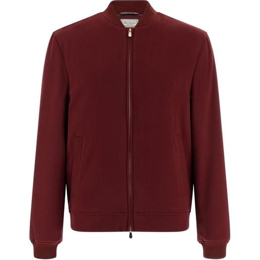 Brunello Cucinelli bomber con zip - rosso