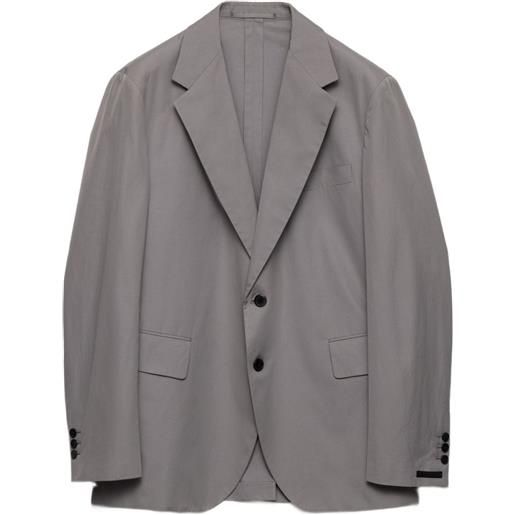 Prada giacca monopetto in cotone - grigio