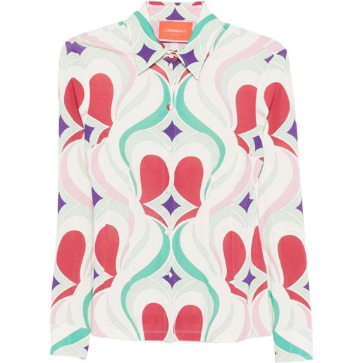 La DoubleJ camicia con motivo geometrico - bianco