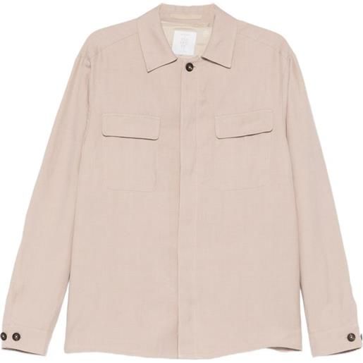 Eleventy giacca-camicia con colletto polo - rosa