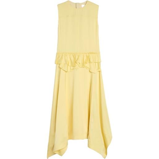 Jil Sander abito asimmetrico con ruches - giallo