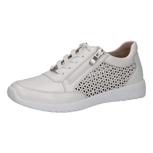 CAPRICE sneaker da donna bassi in pelle con cerniera, beige (taupe metallic), 37 eu